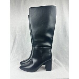 A New Day Womens Black Memory Foam Knee High Block Heel Boots Size 9